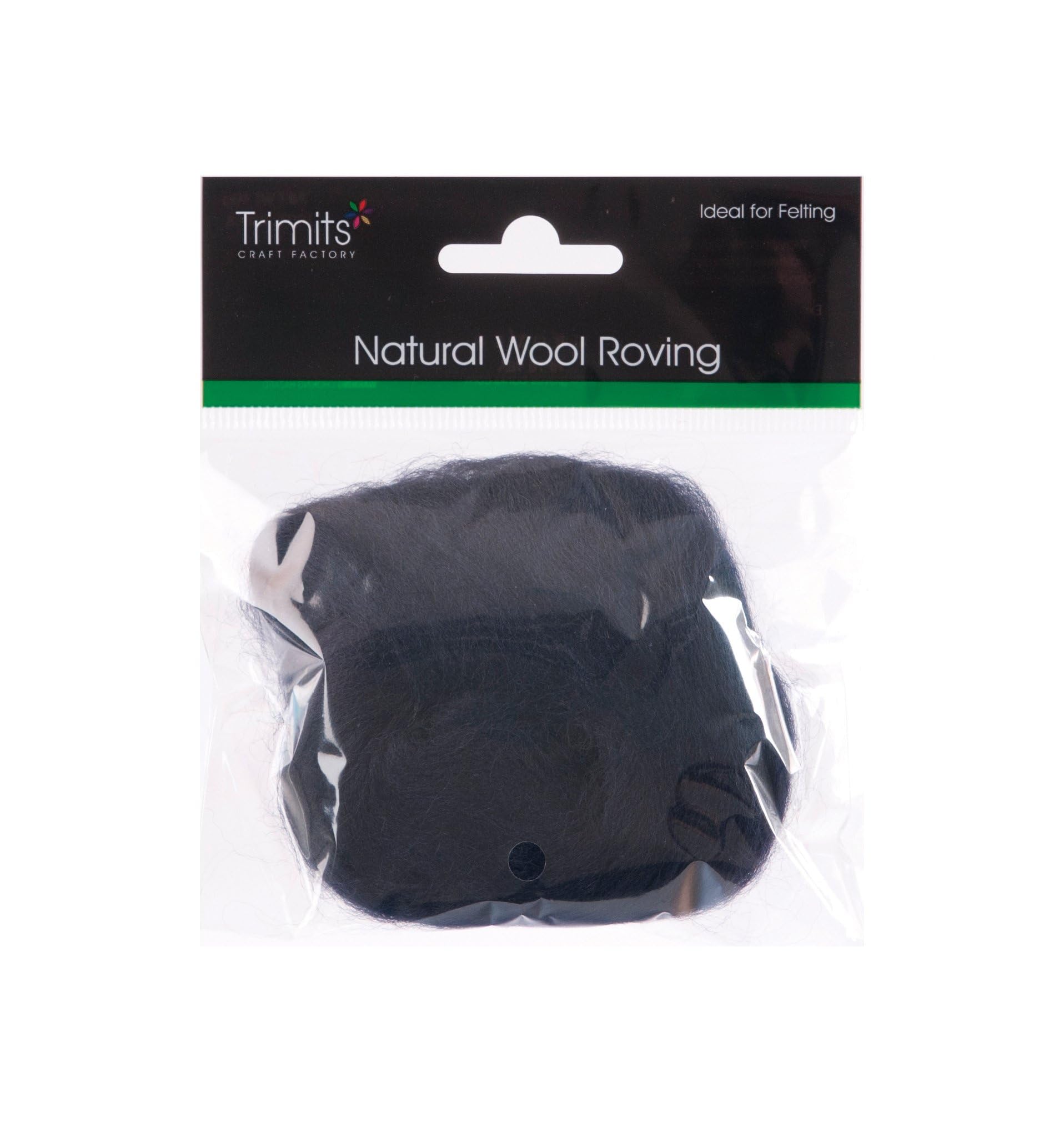 Trimits Natural 100% Wool Roving For Needle Felting 10g - NAVY