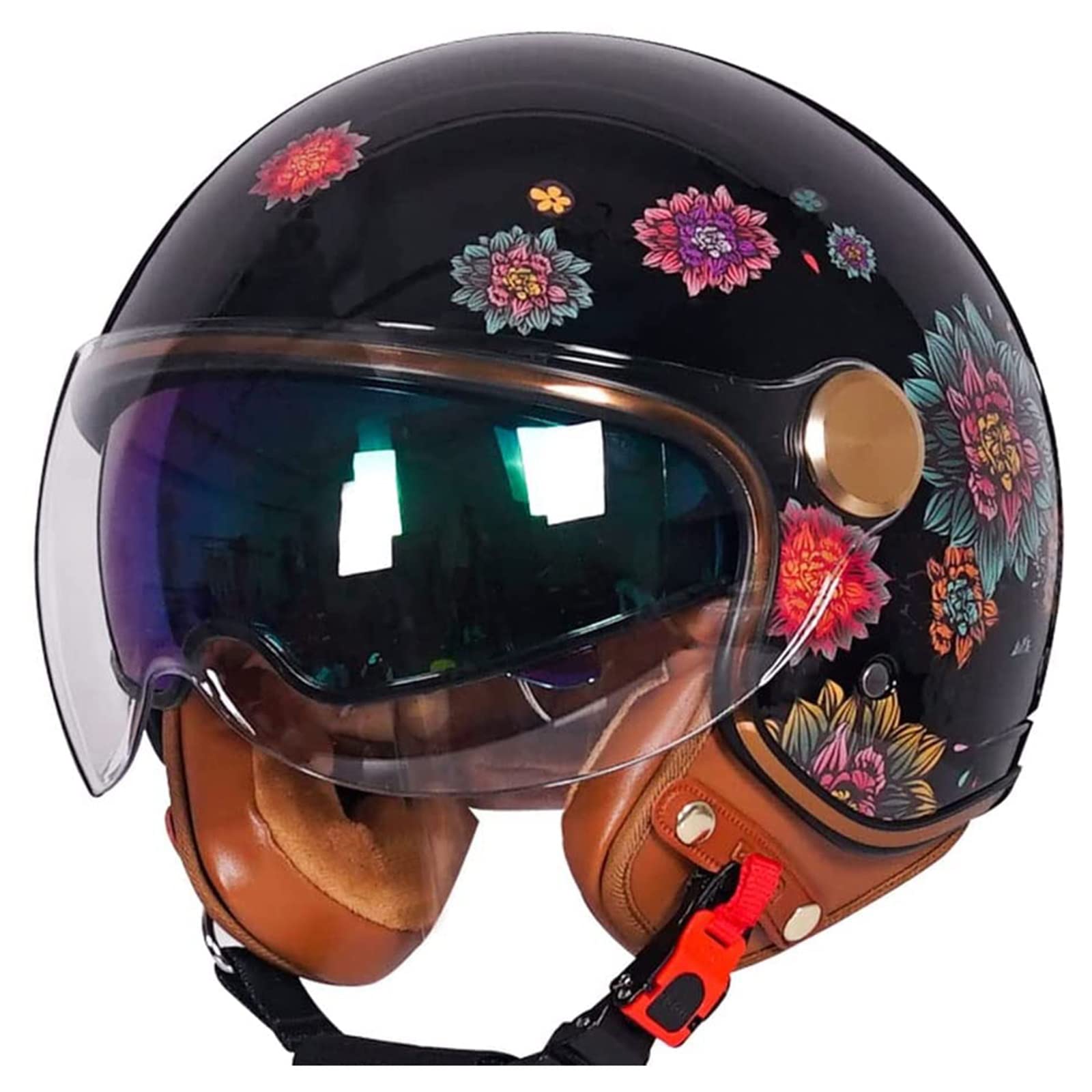 Casco Moto Jet Hombre Casco Jet DOT Casco De Cara Abierta Para