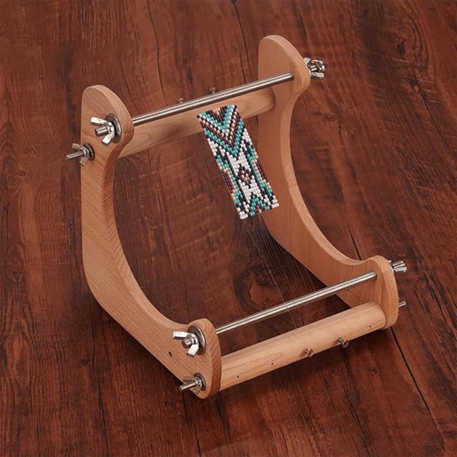 Telar de cuentas para hacer joyas, telar de madera ergonómico ajustable para principiantes, adolescentes y niños, ideal para proyectos de arte y recuerdos de fiesta de cumpleaños