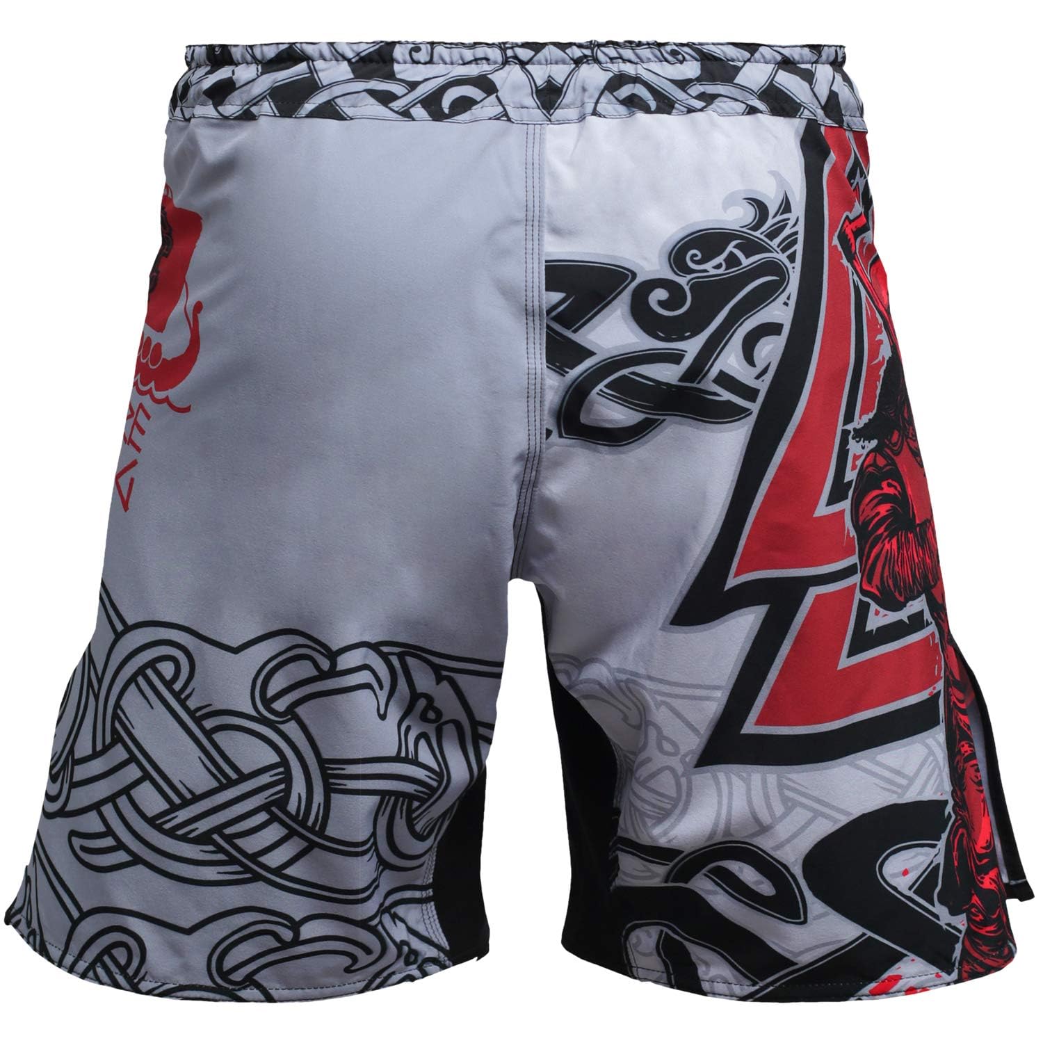 Hardcore Training Fight Shorts Boks Męski Szorty do Walki MMA Combat BJJ Grappling Fitness Muay Thai Kickboxing No Gi (DE/NL/SE/PL, Alfa, M, Regularny, Regularny, Szary)