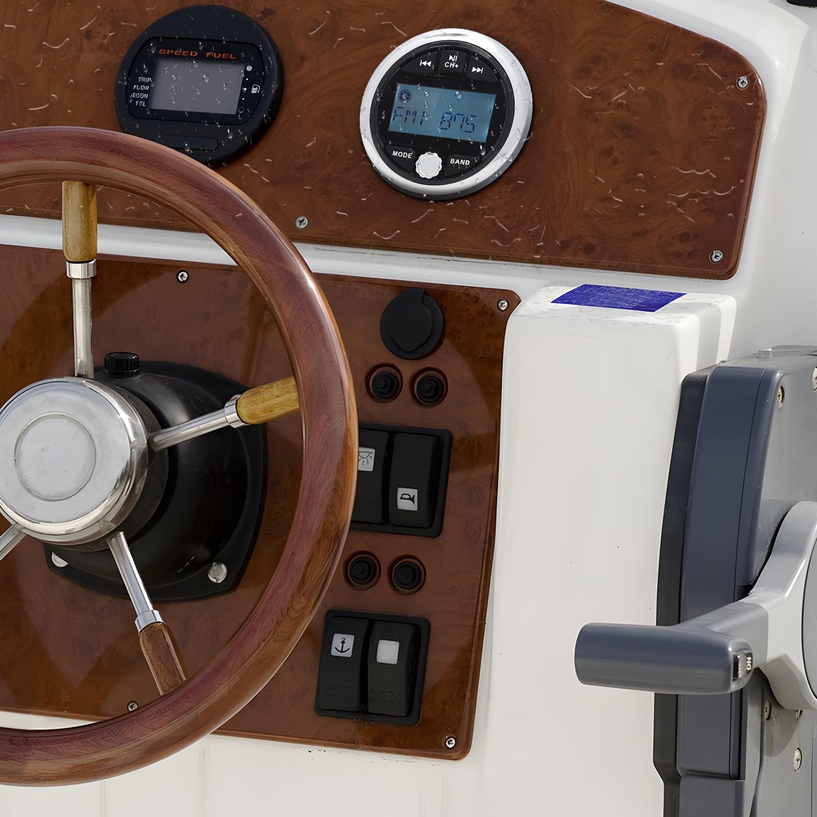 Geloo Radio Nautica per Barca MP3 Lettore Marine Stereo Marina FM/AM Radio Player Impermeabile Veicoli di Ingegneria per Barca Yacht Barche LKW Camper