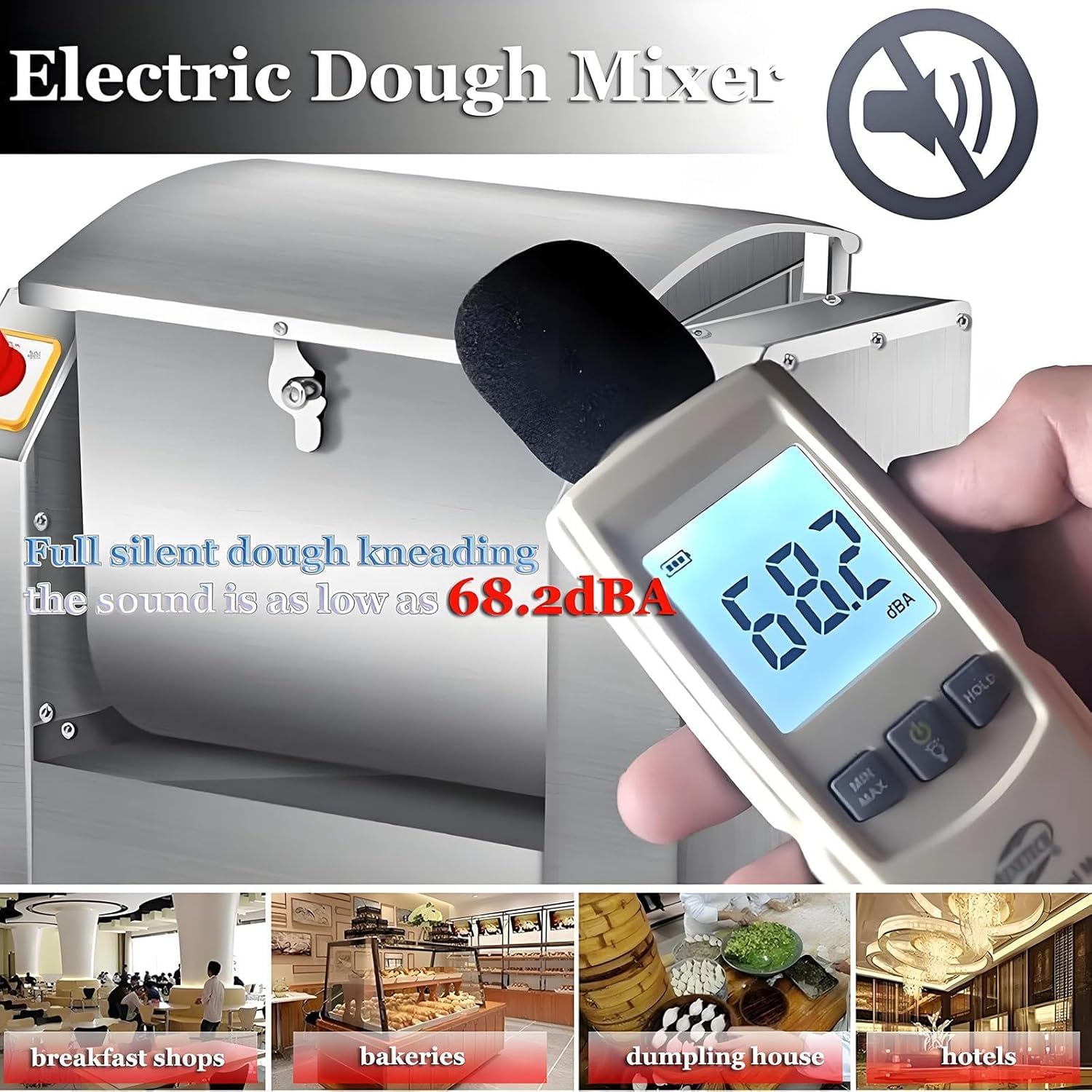 1100 W, 1500 W, automatyczna maszyna do mieszania ciasta, maszyna do mieszania mąki ze stali nierdzewnej, mikser stojący, do makaronu, makaronu i pizzy (3 kg)