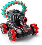 RC Car Shoot Nerf Bullet,Rc Tank That Shoots,Battle ANK with Nerf Remote Control Tank That Shoots Foam Darts-Stunts, 16 Foam Darts - Birthday Presents ForKids 7 8 9 10 11 Year Old(red)