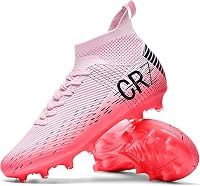 Sunqin Unisex Indoor Turf Soccer Cleats - Mens Womens Youth AG TF Training Shoes with Ankle Support