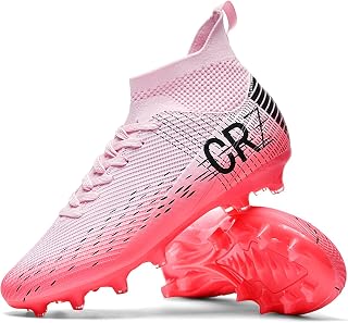 Sunqin Unisex Indoor Turf Soccer Cleats - Mens Womens Youth AG TF Training Shoes with Ankle Support
