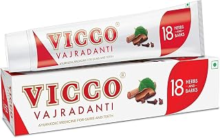 10 X Vicco Vajradanti Dental Toothpaste Ayurvedic Herbal 100g X 10 = Net.1000g (Ship from India)