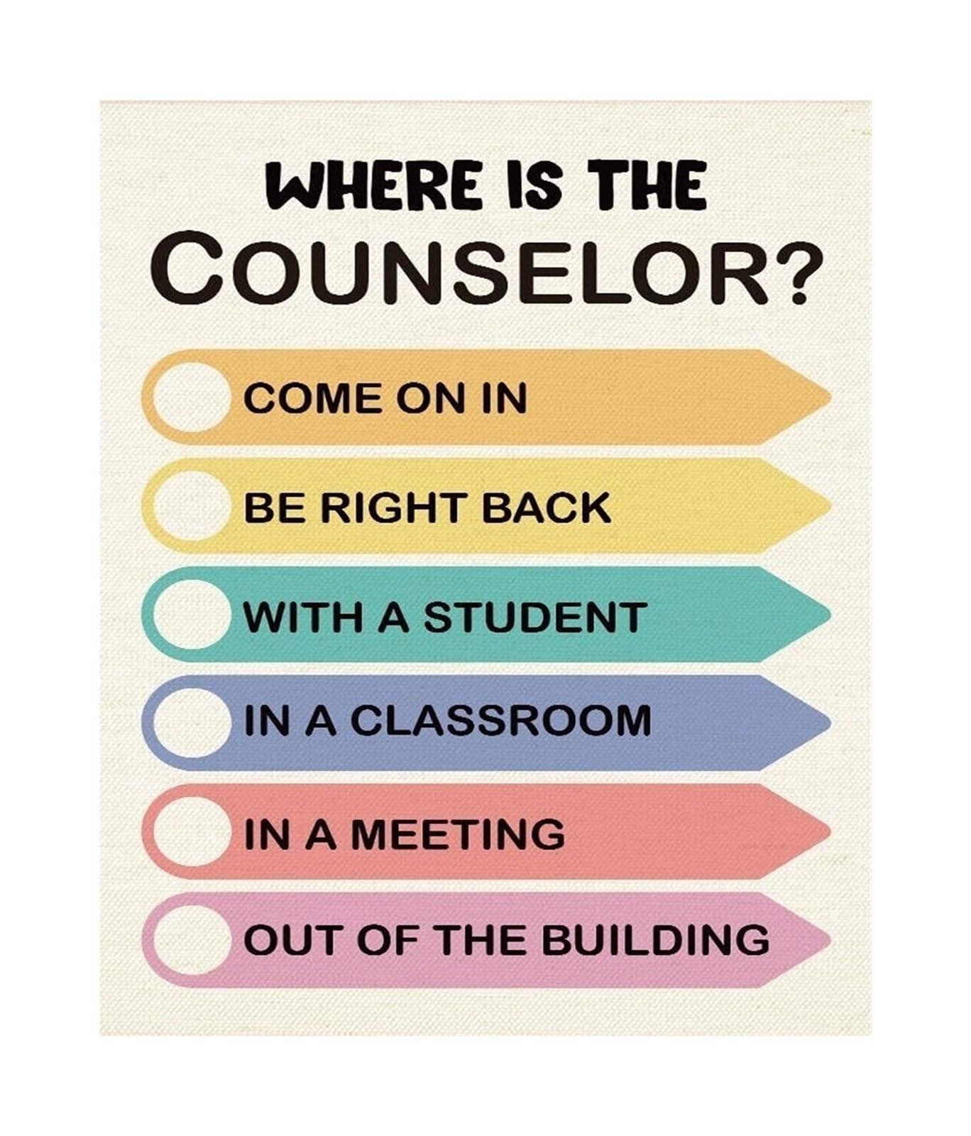 XGINERFEX Office Wall-Art - Where is the Counselor? Inspirational Poster, Calming Decor for School Counseling Office or Wellness Room(Unframed,08x12inch(20x30cm))