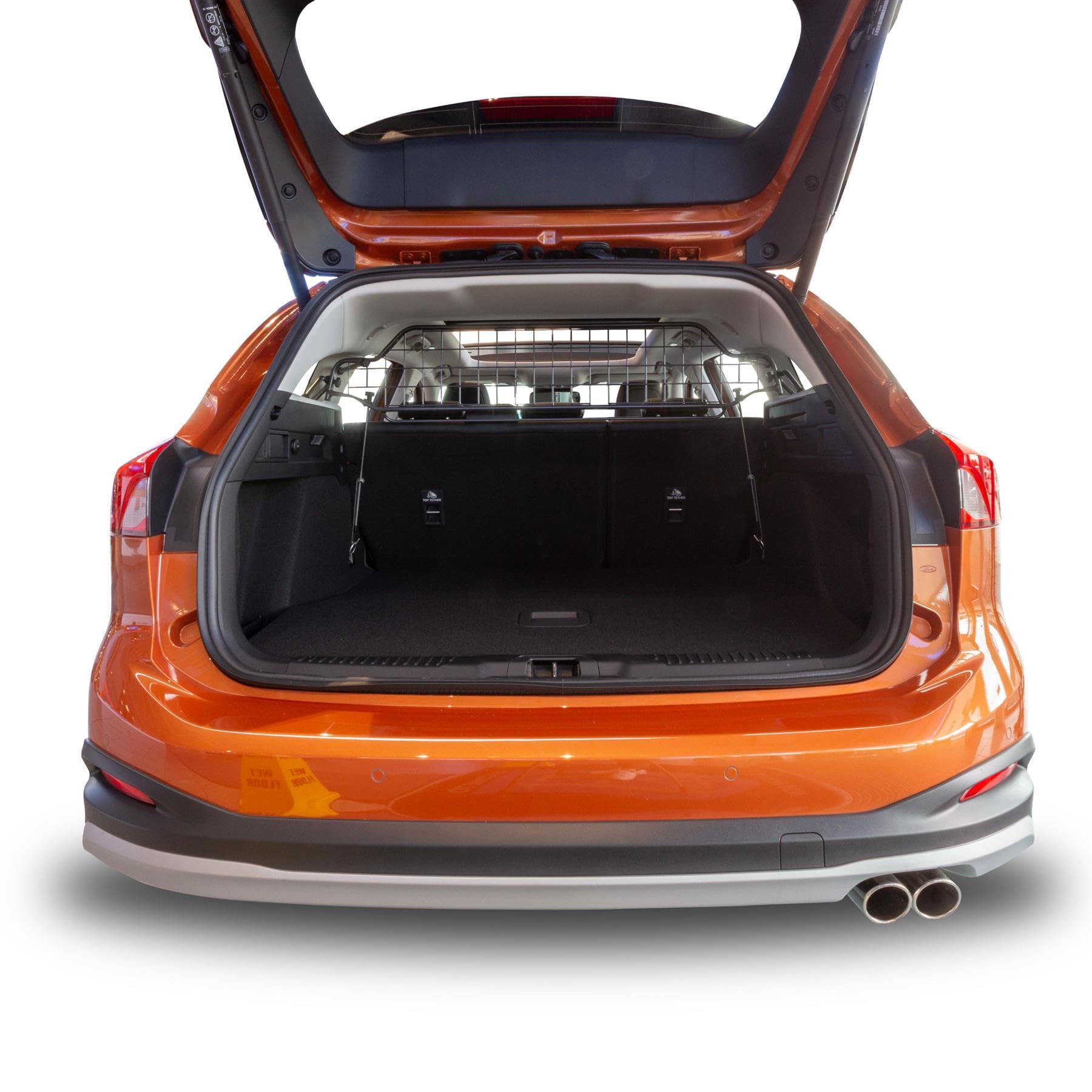 Travall Dog Guard Compatible with Ford Focus (2018-Current) [Station Wagon] Vehicle Specific Boot Guard Tailored Fit Luggage Pet Barrier Separator Heavy Duty Powder Coated Steel