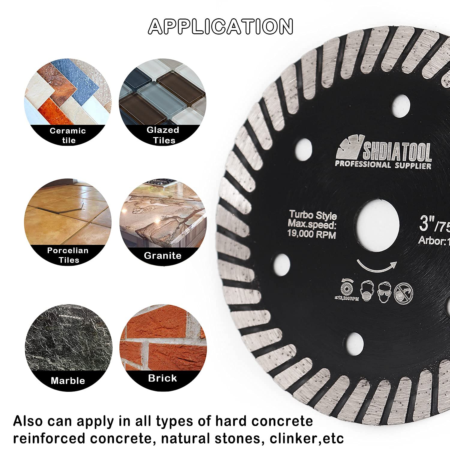 SHDIATOOL Diamond Core Drill Bits for Hard Stone Concrete Marble Granite Brick Laser Welded Dry or Wet Hole Saws