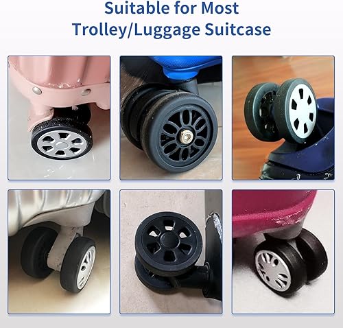 Miniatura 3 de ASUNTOM Juego de reparación de ruedas giratorias de equipaje, 4 piezas, rueda giratoria de 2.4 pulgadas2.362 in, rueda giratoria de 0.59
