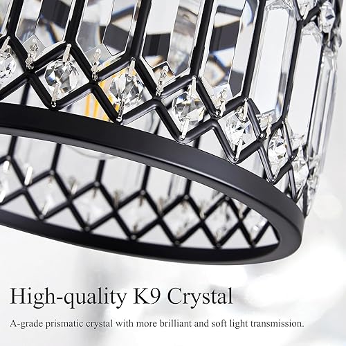 Miniatura 7 de Lámpara de techo negra de cristal, moderna lámpara de techo semiempotrada, accesorios de iluminación de pasillo redondo para cocina, entrada,