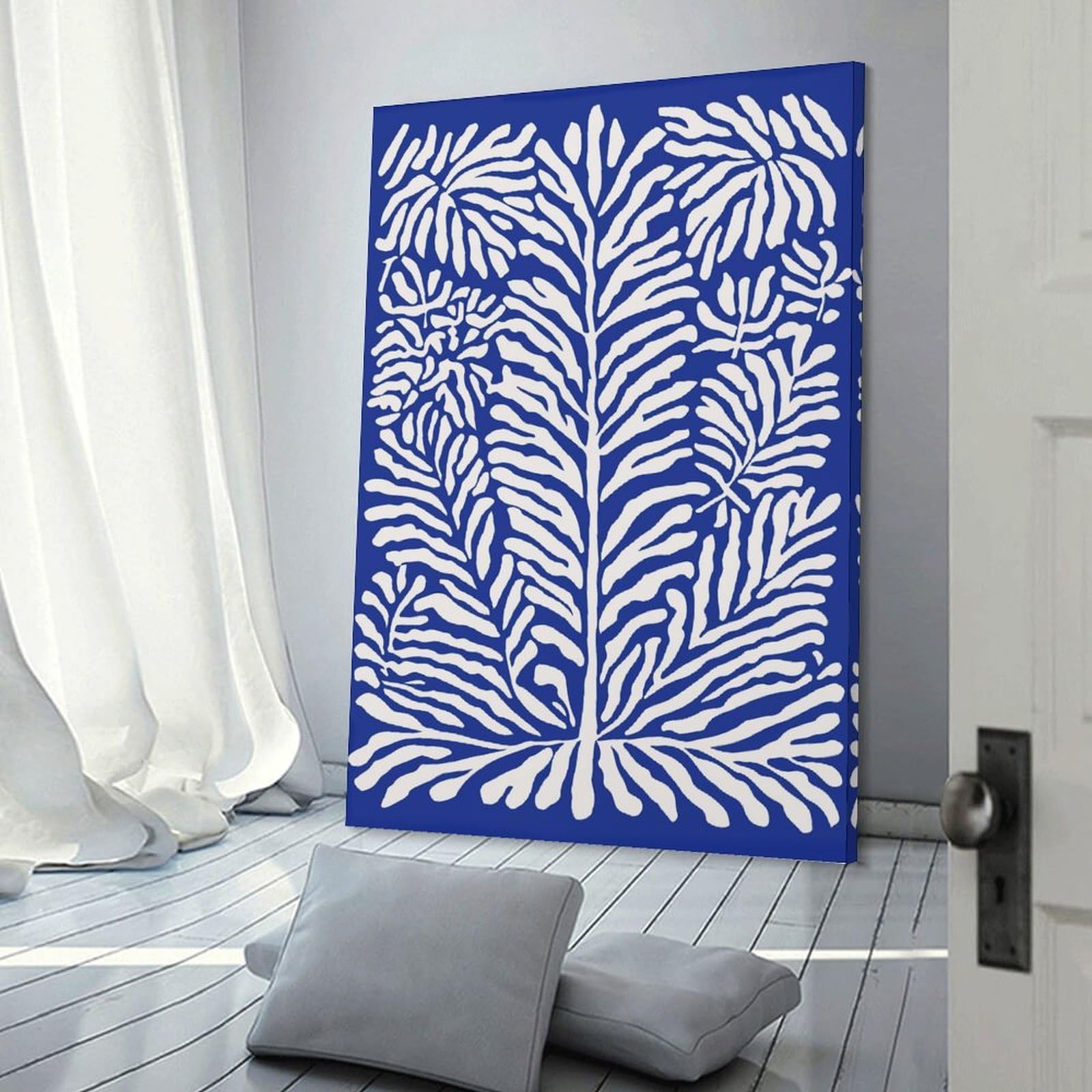Junmoney Blue Coral Art Print Decorative Canvas Print 20x30inch(50x75cm), for Gallery Wall Layouts in Home Or Office, Home Wall Art for Statement Displays