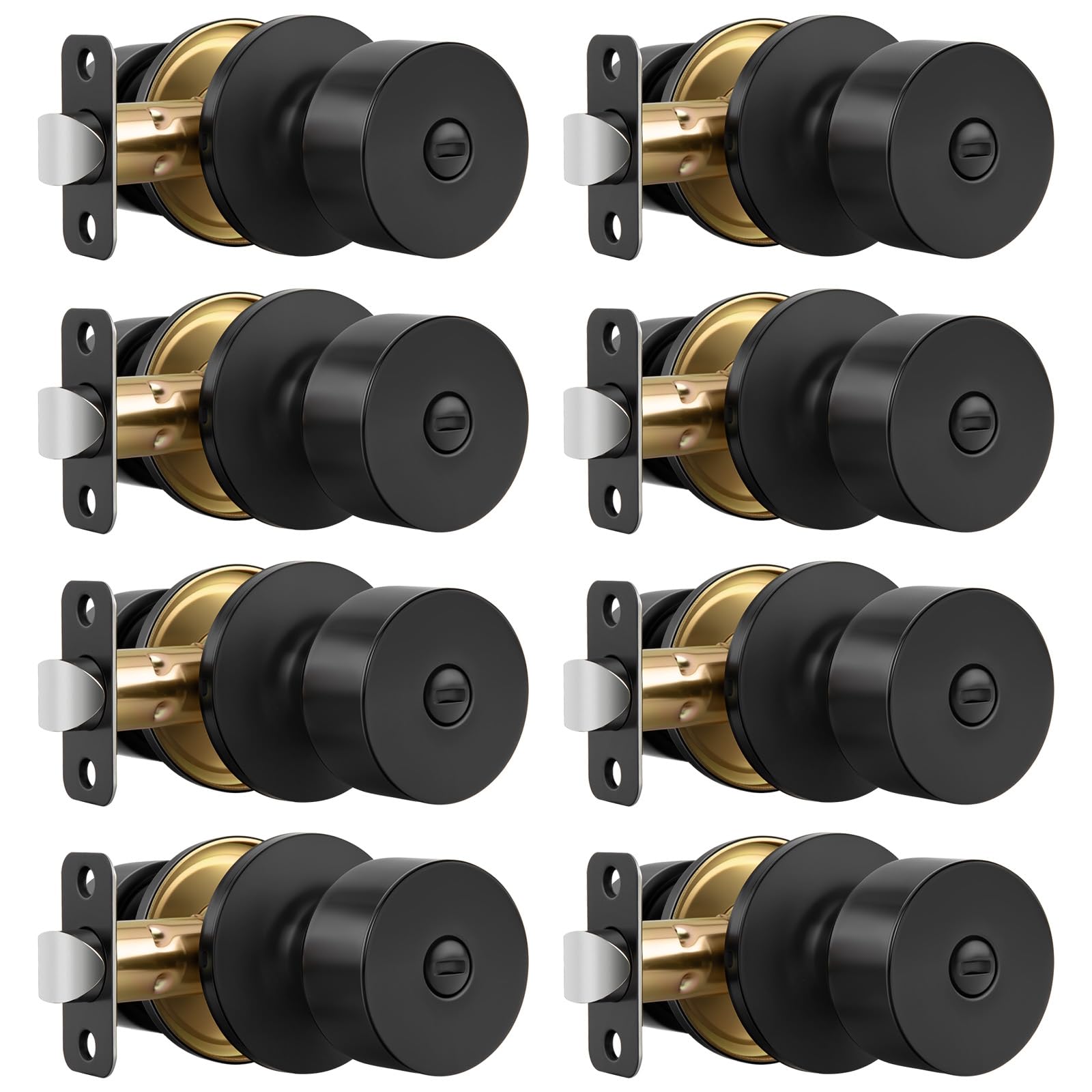 Haidms Matte Black Closet Door Knobs - 6 Pack -16