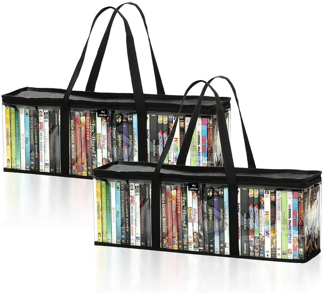 Set of 2 DVD Storage Bags Holds 80 DVDs (40 Each)