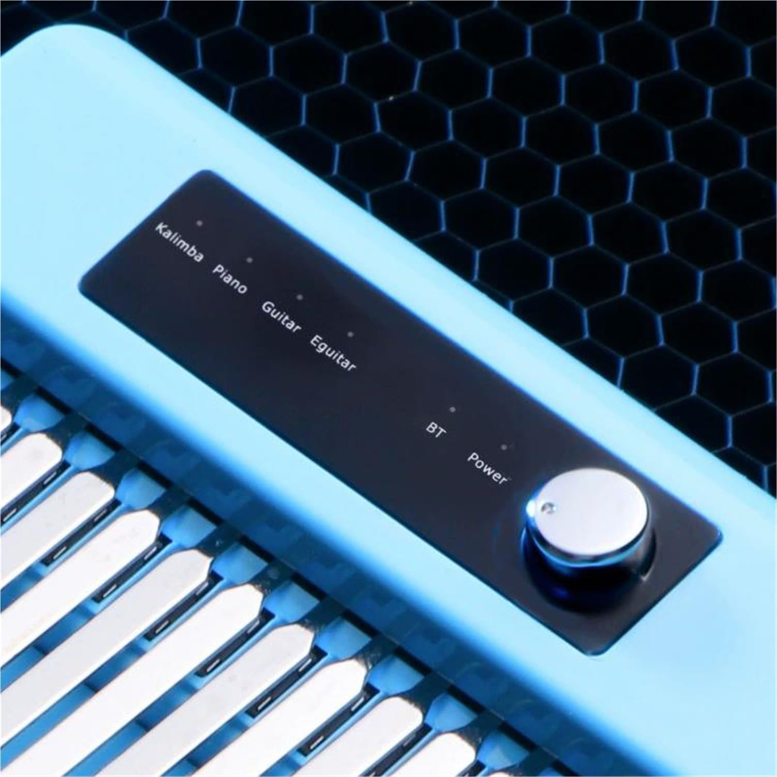 Kalimba For Beginners Chromatic Electric Kalimba 17 Keys Electronic Digital Thumb Finger Keyboard Music Instrument(Blue)