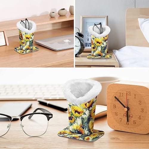 Miniatura 30 de Fintie Soporte para anteojos forrado de felpa con base magnética, estuche de cuero vegano prémium para lentes