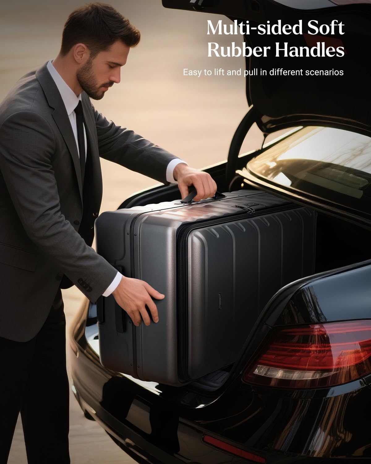 Checked Luggage, 28 Inch Luggage with Spinner Wheels, Large Suitcase with Lightweight PC Hard Shell, Aluminum Frame, Top Opening, YKK Zipper, TSA Lock (Grey, 1PC) - Image 6