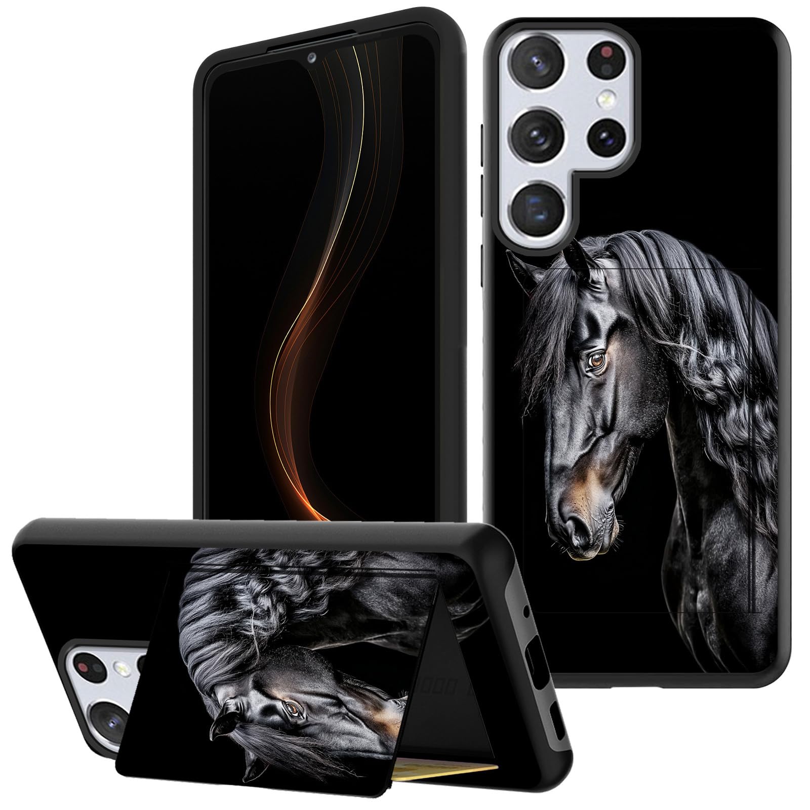 for Samsung Galaxy S25 Ultra Wallet Case Slim Hidden Card Holder Kickstand Men Women Protective Cover Dual-Layer Shockproof