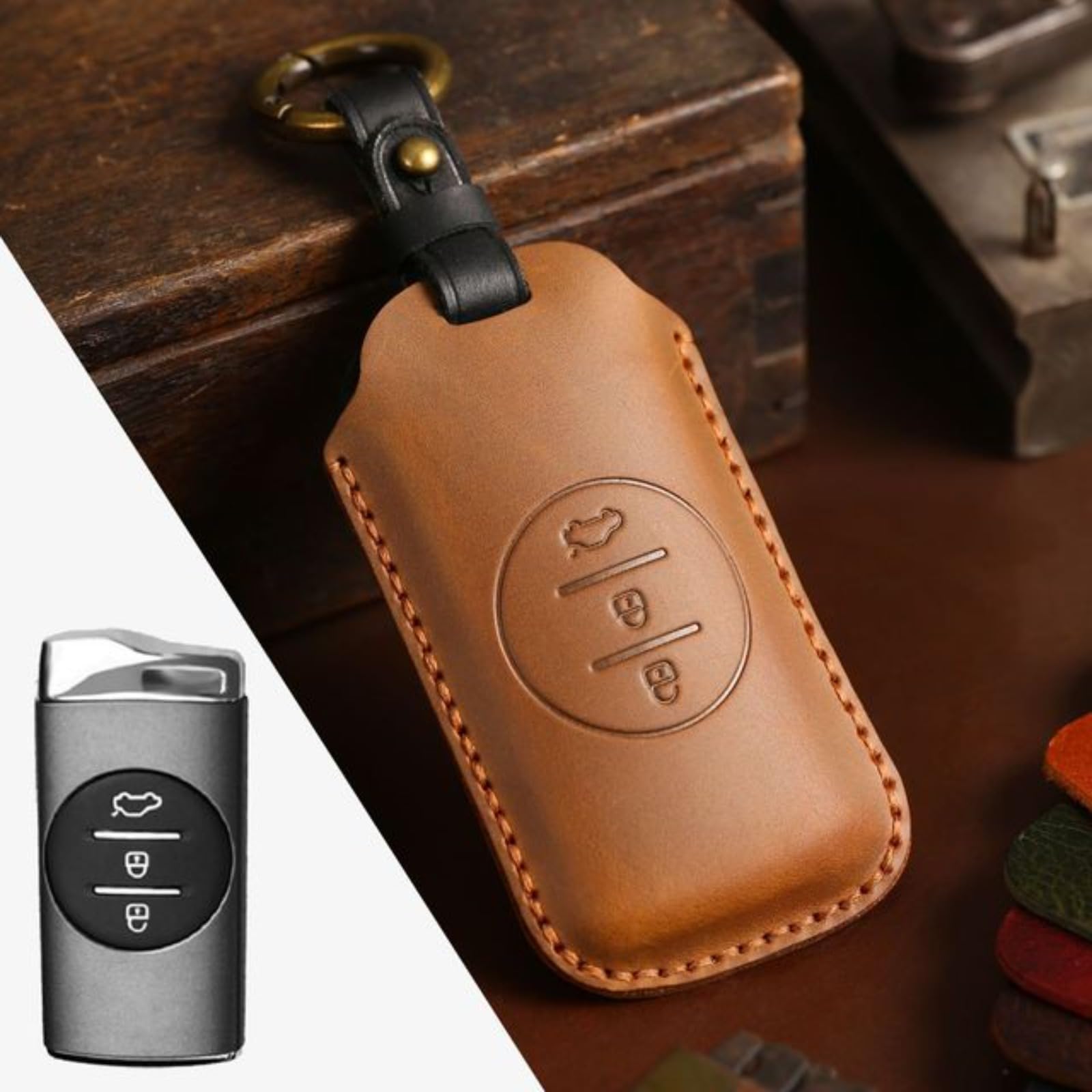 Étui en cuir pour clé Chery Exeed 3X, protégez votre télécommande - 7