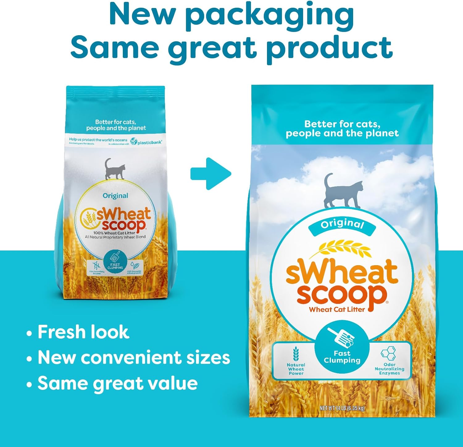 sWheat Scoop Natural Wheat Cat Litter, Original, Fast Clumping with Odor Neutralizing Enzymes, 25 Pound Bag 4 71ozMa1HbFL. AC SL1500
