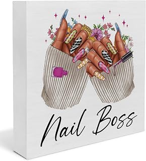Nail Salon Room Decor, Nail Tech Gifts for Women, Beauty Room Wooden Sign Desk Decor