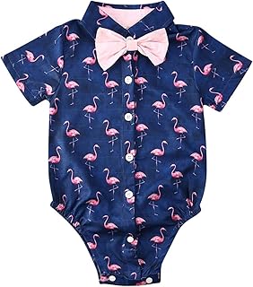 Bagilaanoe Baby,Clothing,Baby Boys 0-24m,Bodysuits & One-Pieces,Bodysuits Bagilaanoe Infant Baby Boys Dress Shirt Bodysuit Formal Short Sleeve Rompers One Piece Outfits Gentlemen Clothes 3-24M