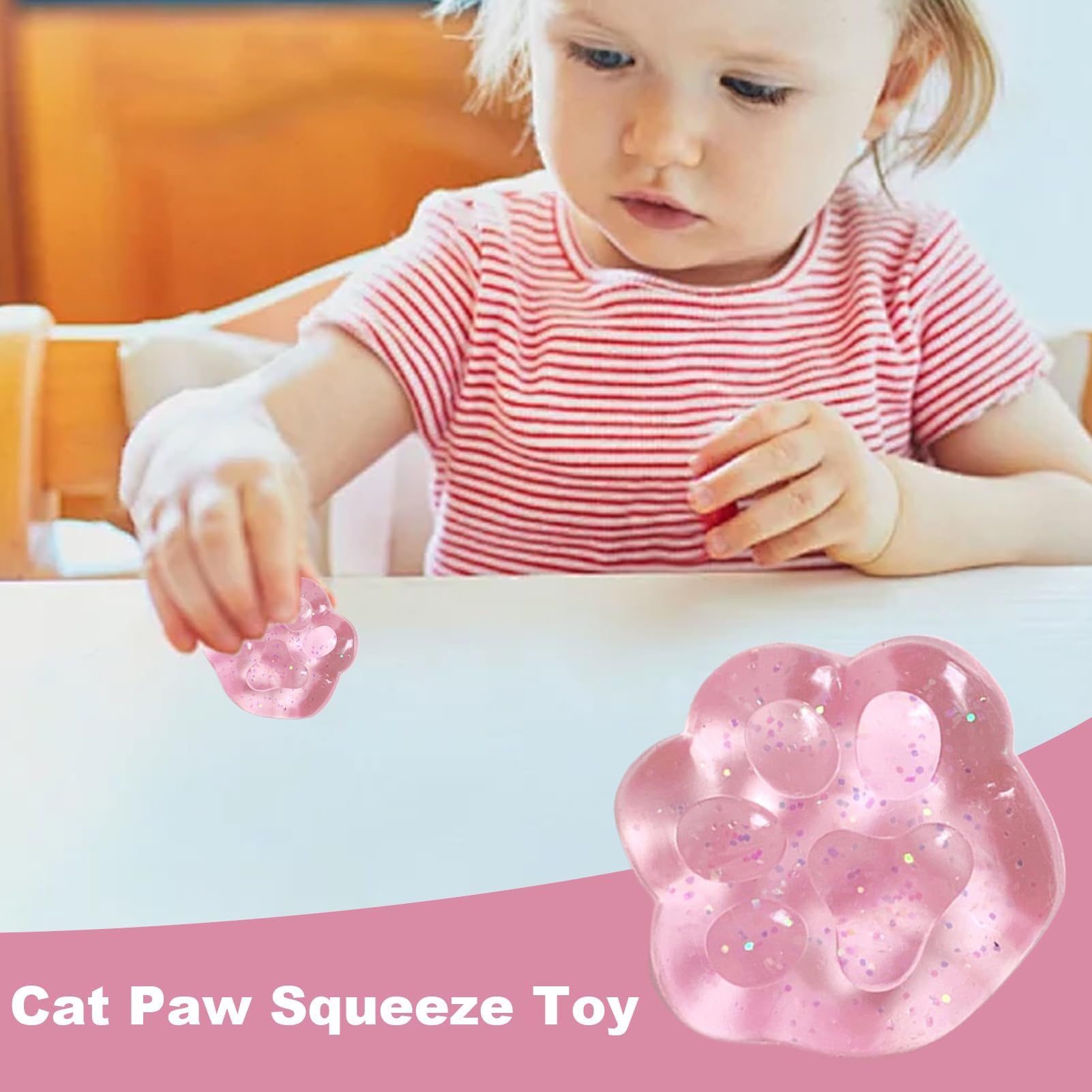 5 Juguetes Anti-Estrés De Silicona | Patas De Gato Para Apretar | Sensoriales Y Portátiles