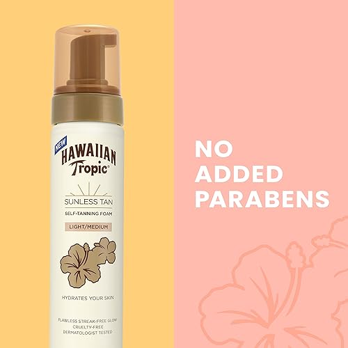 Miniatura 8 de Hawaiian Tropic Sunless Tan Light/Espuma autobronceadora mediana, 6.7 onzas, luz autobronceadora, autobronceadora media, bronceador sin sol, espuma
