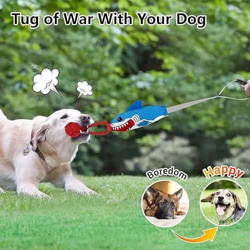 Miniatura 3 de LANPEW Juguete de tirar para perros juguetes masticables para perros para masticadores agresivos juguete de cuerda duradero con chirriante fuerte