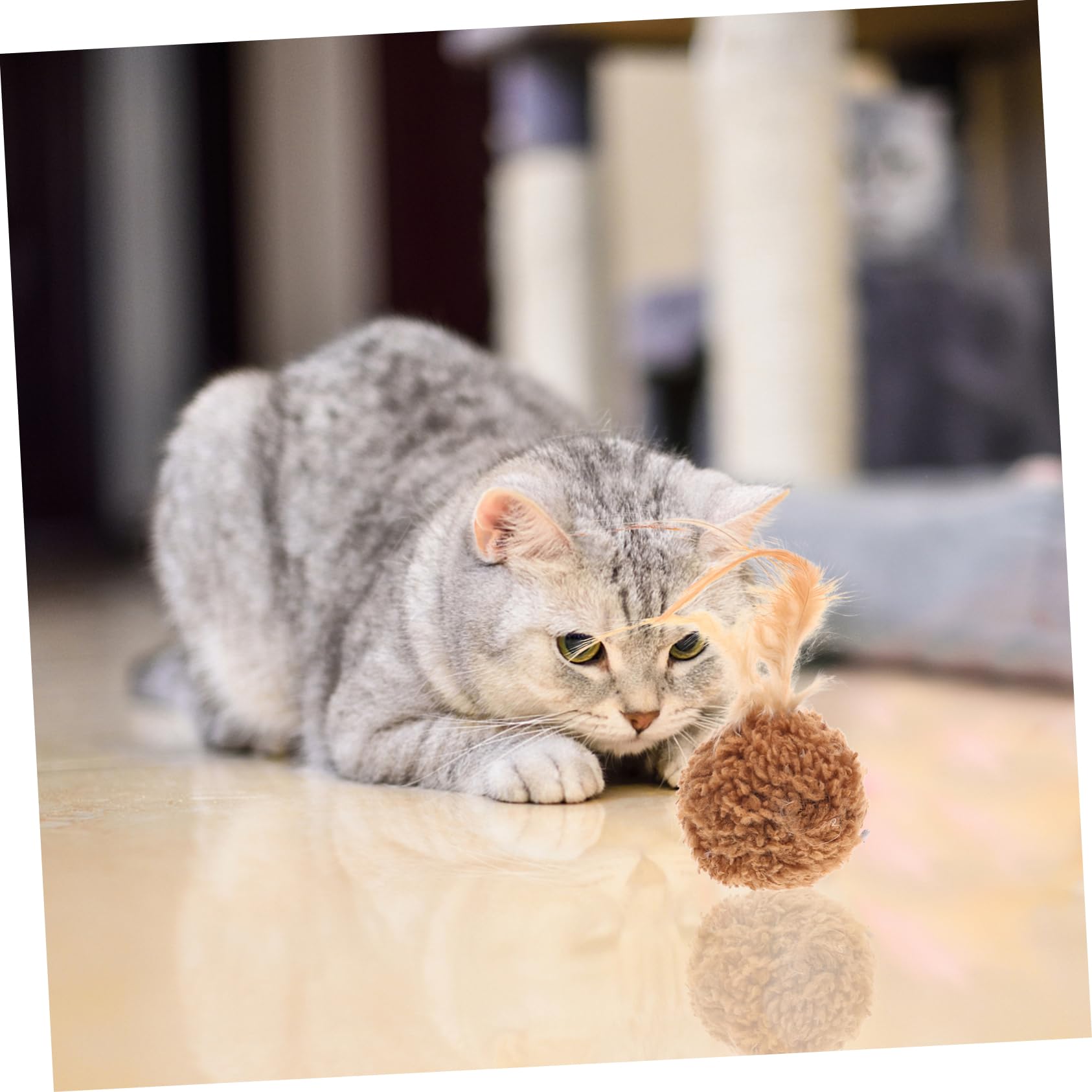 FOMIYES Lot De 5 Jouets Intéressants pour Chatons Clochettes en Peluche Matériau Résistant À Lusure Jouet Portable pour Chats Dintérieur 9 Pièces X 5