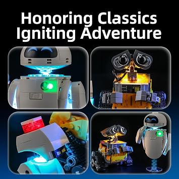 YEABRICKS LED Light for Lego-43279 Disney WALL-E and EVE Building Blocks Model (Building Set NOT Included)