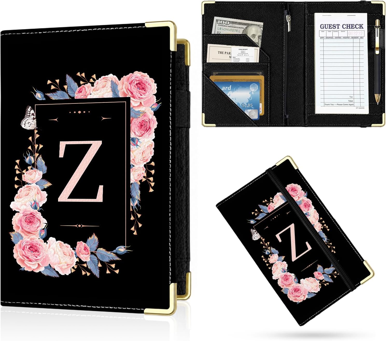 Server Book,7 Pocket Zipper Organizer,Server Books for Waitress