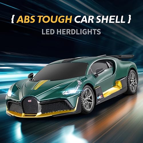 Miniatura 2 de MIEBELY Bugatti Divo - Auto de carreras a control remoto a escala 124, juguetes Bugatti Divo de 3.7 V 500 mAh con faro, modelo de pasatiempo de