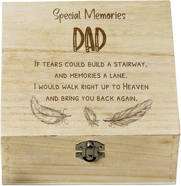 ukgiftstoreonline Dad In Loving Memory Engraved Wooden Keepsake Box Gift