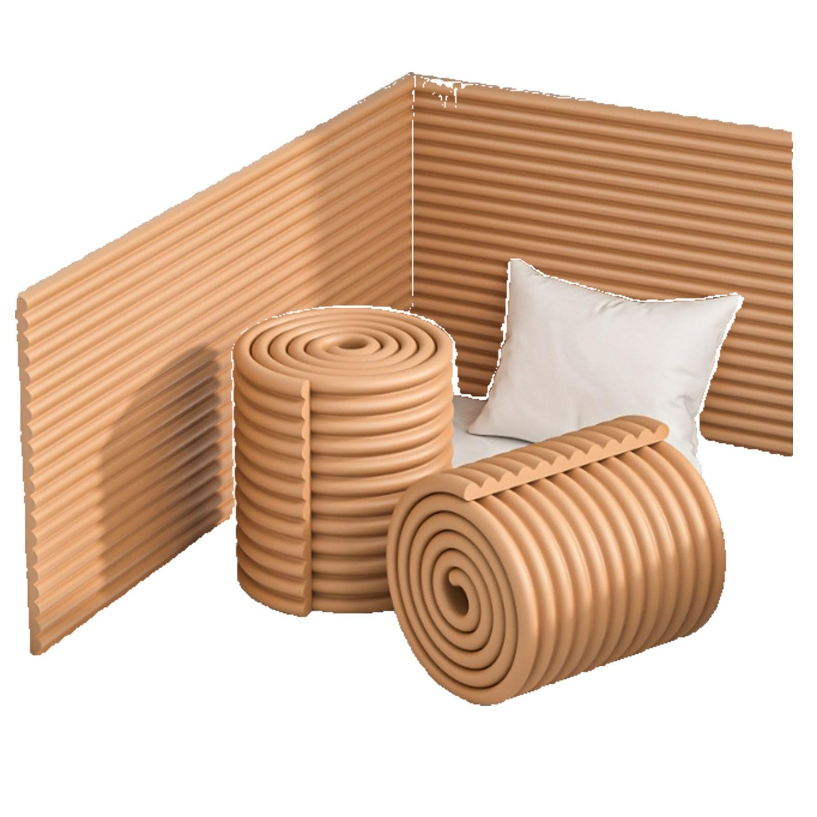 Babysicheres Kaminschutzgitter, extra breites Kissen für Kindersicherheit und Kantenschutz(Wood,200 * 20cm)