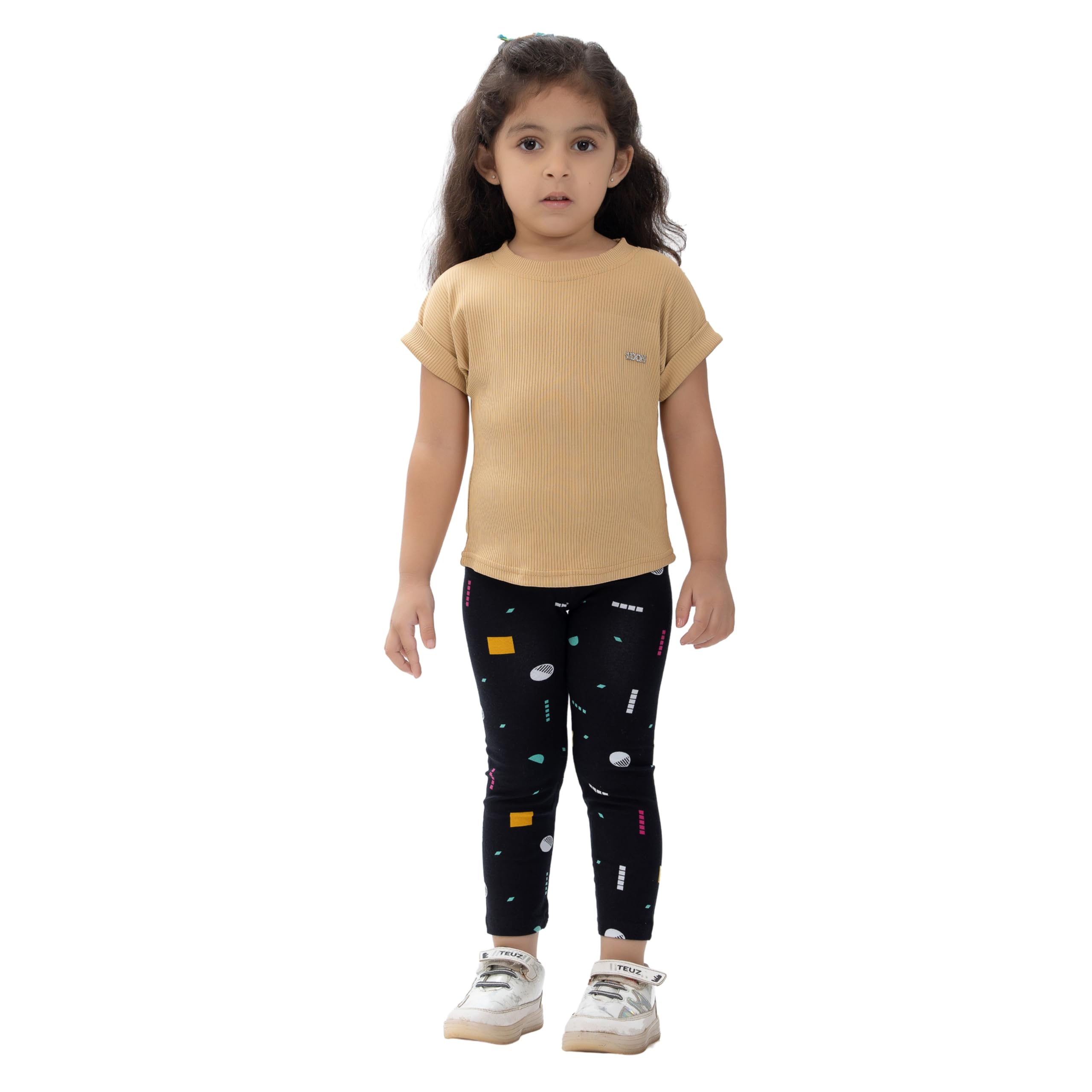comfycute Pure Cotton Girls Leggings Kids Stretchable Ankle Length Soft Non-Transparent Printed Bottom Wear for Daily Use | Breathable Skin-Friendly Regular Fit All Day Comfort - Image 5 thumbnail