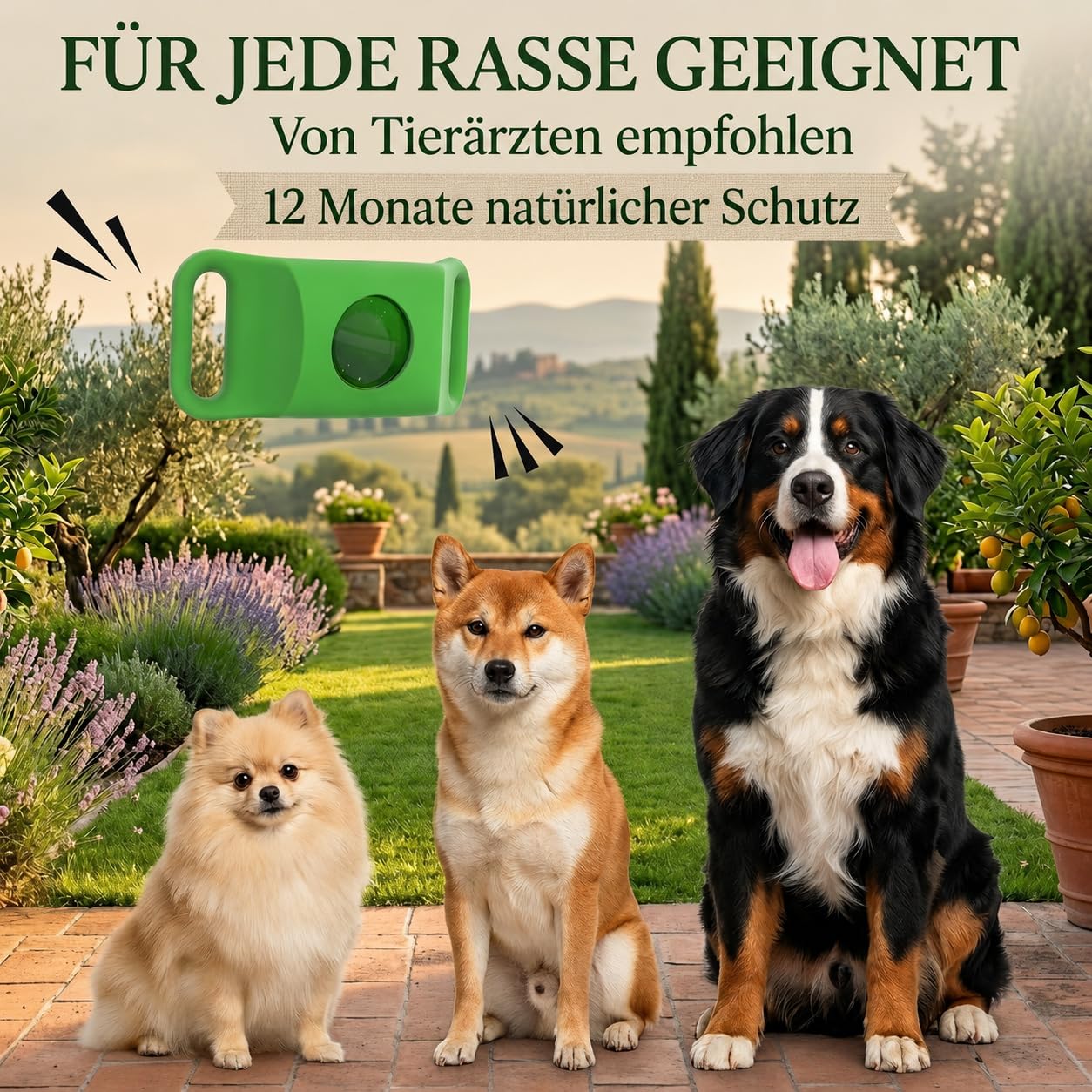 Fell-Freund TickGuard Clip- Fellfreund Zeckenhalsband für Hunde, Verstellbares Halsband Zubehör mit Ätherischen Ölen, Wasserfester Schutzclip für Spaziergang Garten und Outdoor (Blau,2 Stück)