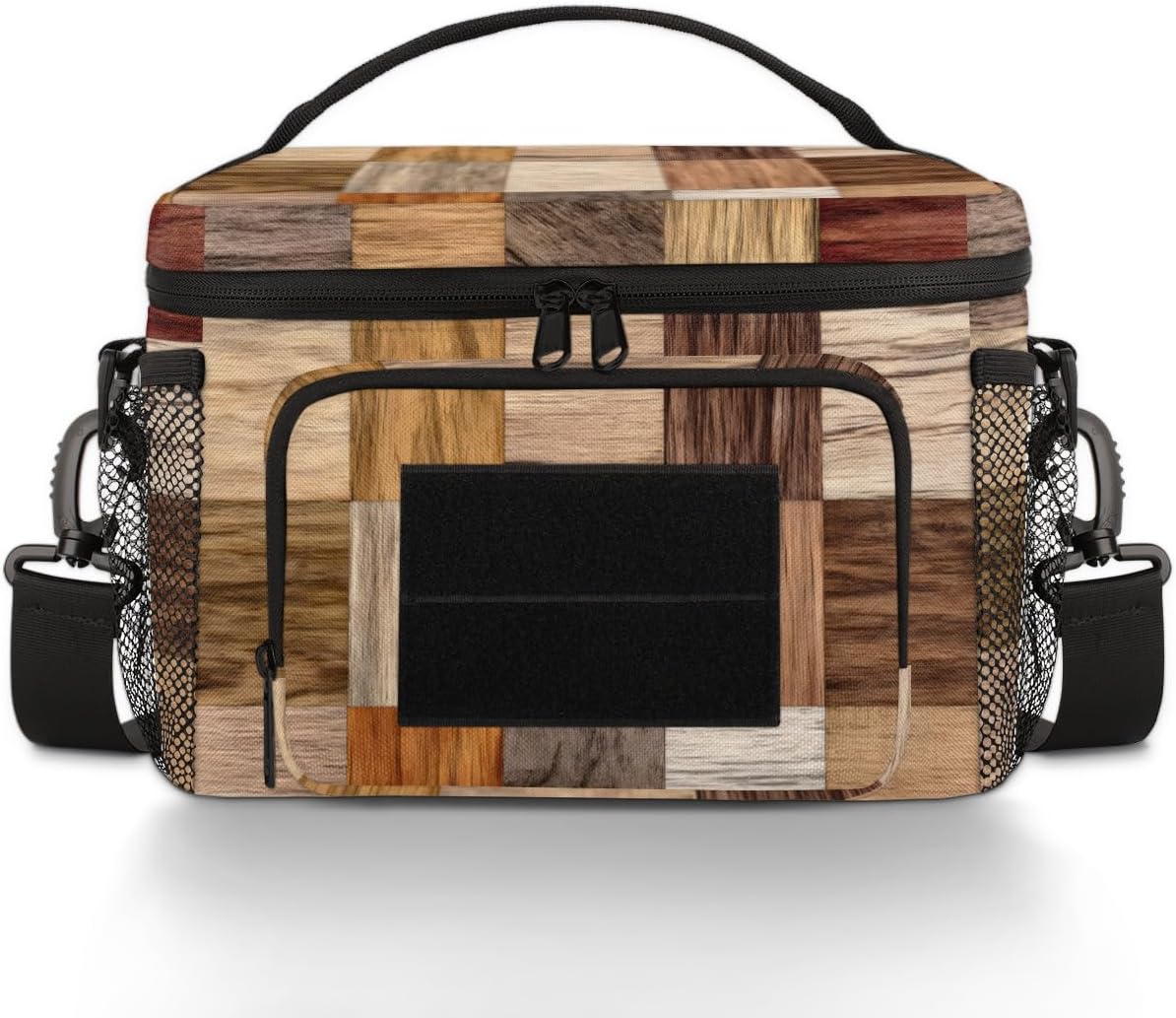 cfpolar Tactical Lunch Box for Men, Purple Camouflage Camo Insulated Lunch Bag Adult, Small Lunch Pail Leakproof Waterproof Cooler Bag, for Work Outdoor Beach Camping Travel, 12 Cans/7