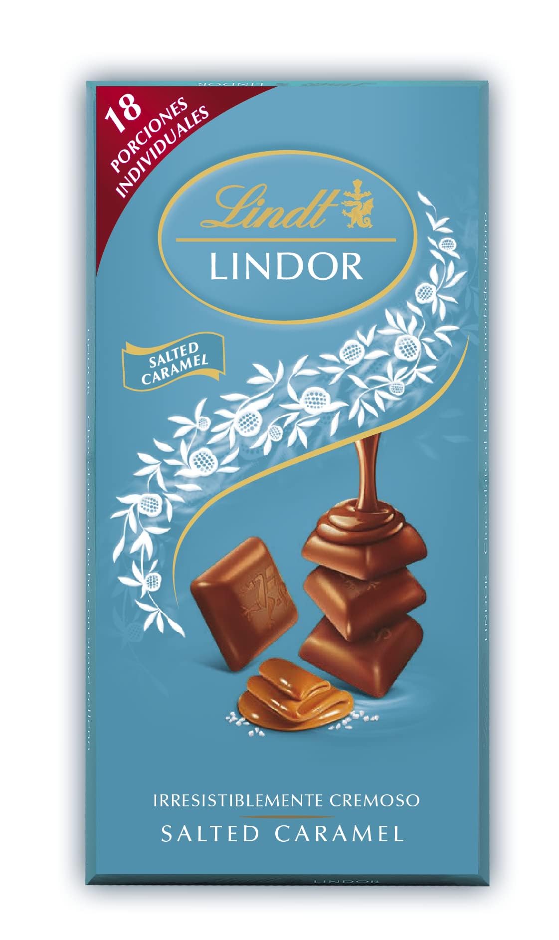 Lindt Chocolate LINDOR SINGLES Chocolate con leche y caramelo salado, tableta de chocolate leche, cremoso, con interior de chocolate con leche