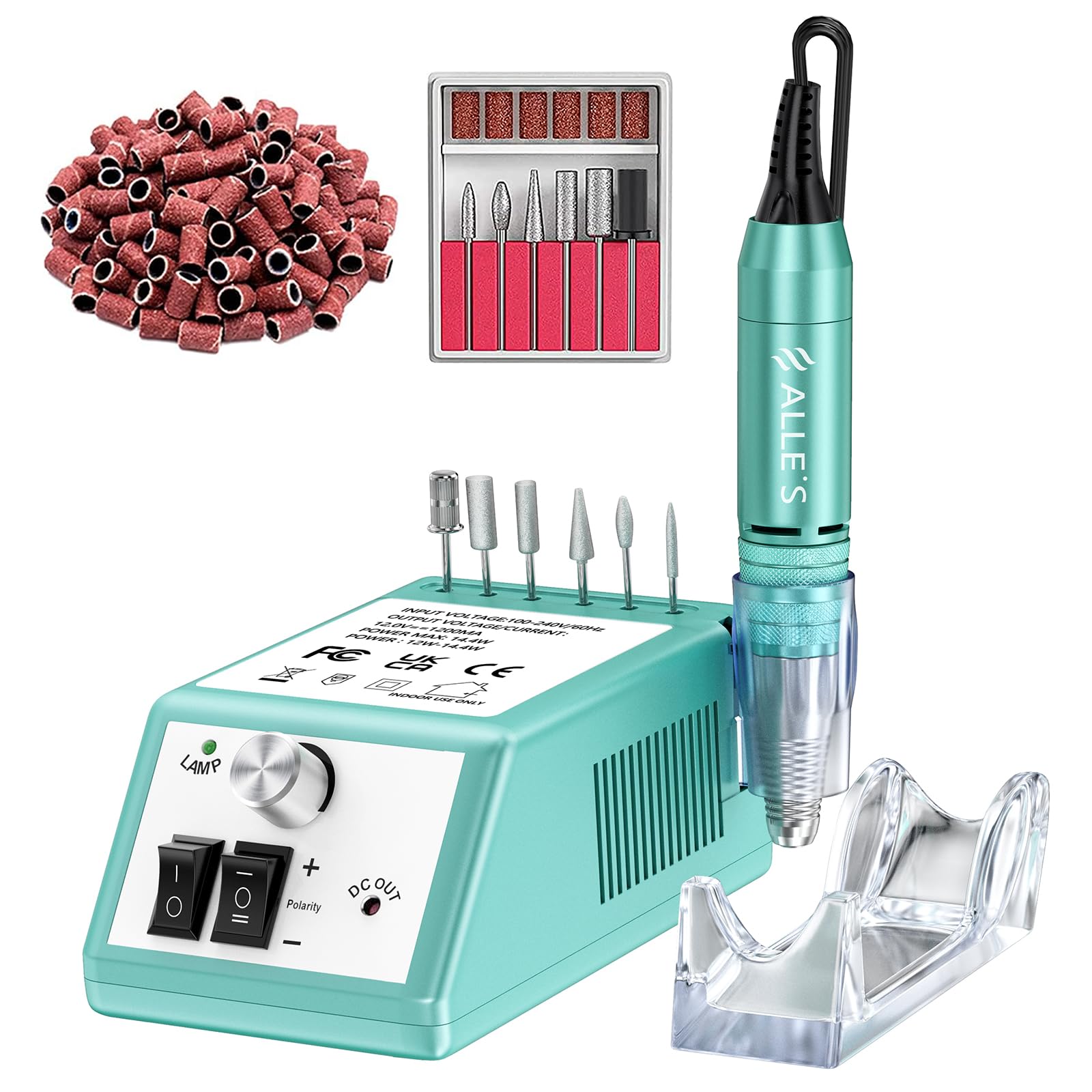 Máquina profesional de taladro de uñas Efile de 30000 rpm, kit de lima de uñas eléctrica para uñas de dedos de los pies, uñas de gel acrílico, taladro de manicura y pedicura con 6 brocas y 106 bandas