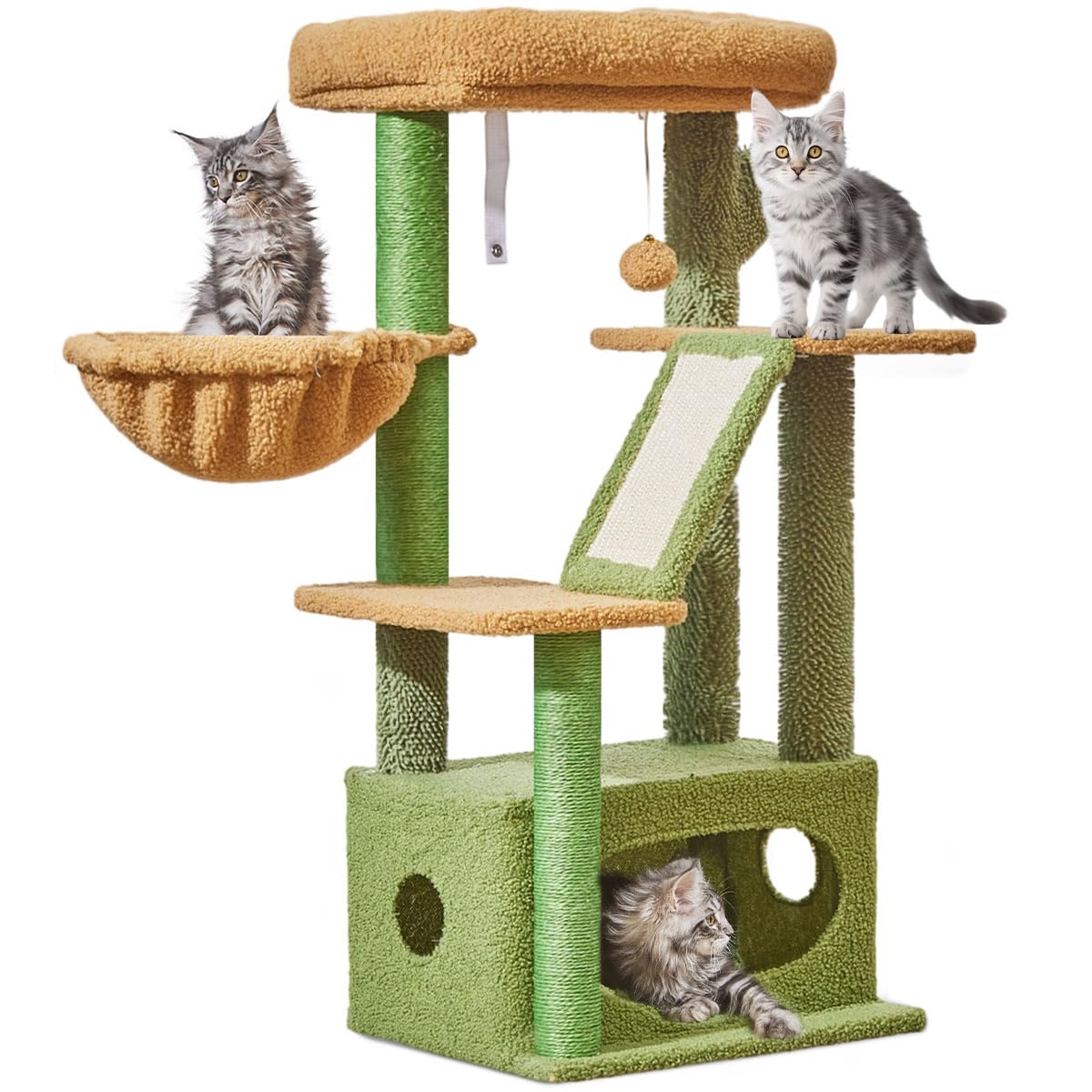 Taoqimiao Cat Tree,38.5-Inch Cat Tower for Indoor Cats,Suitable for Kittens with Luxurious cat condo with Adjustable Baskets and Luxurious Perch