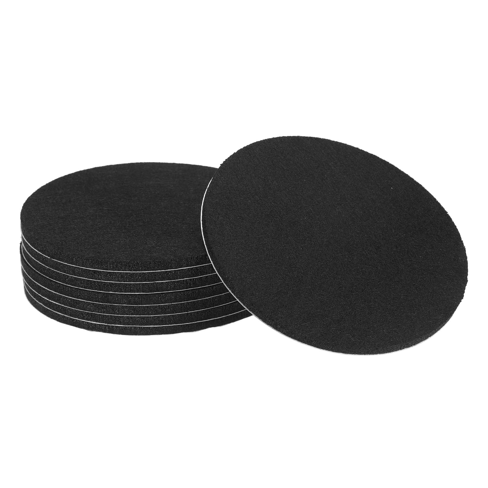 sourcing map 8Pcs Non Slip Felt Furniture Pads, 152mm Round Self Adhesive Felt Bumpers Noise Reducing Furniture Feet Floor Protector for Chairs Tables Furniture Legs (Black 5mm Thick) — image 1