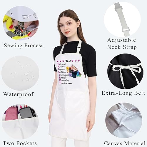 Miniatura 3 de BDPWSS Nail Tech - Delantal para mujer, soy un artista de tecnología de uñas, inspirador, oyente, terapeuta, consejero, trabajador duro