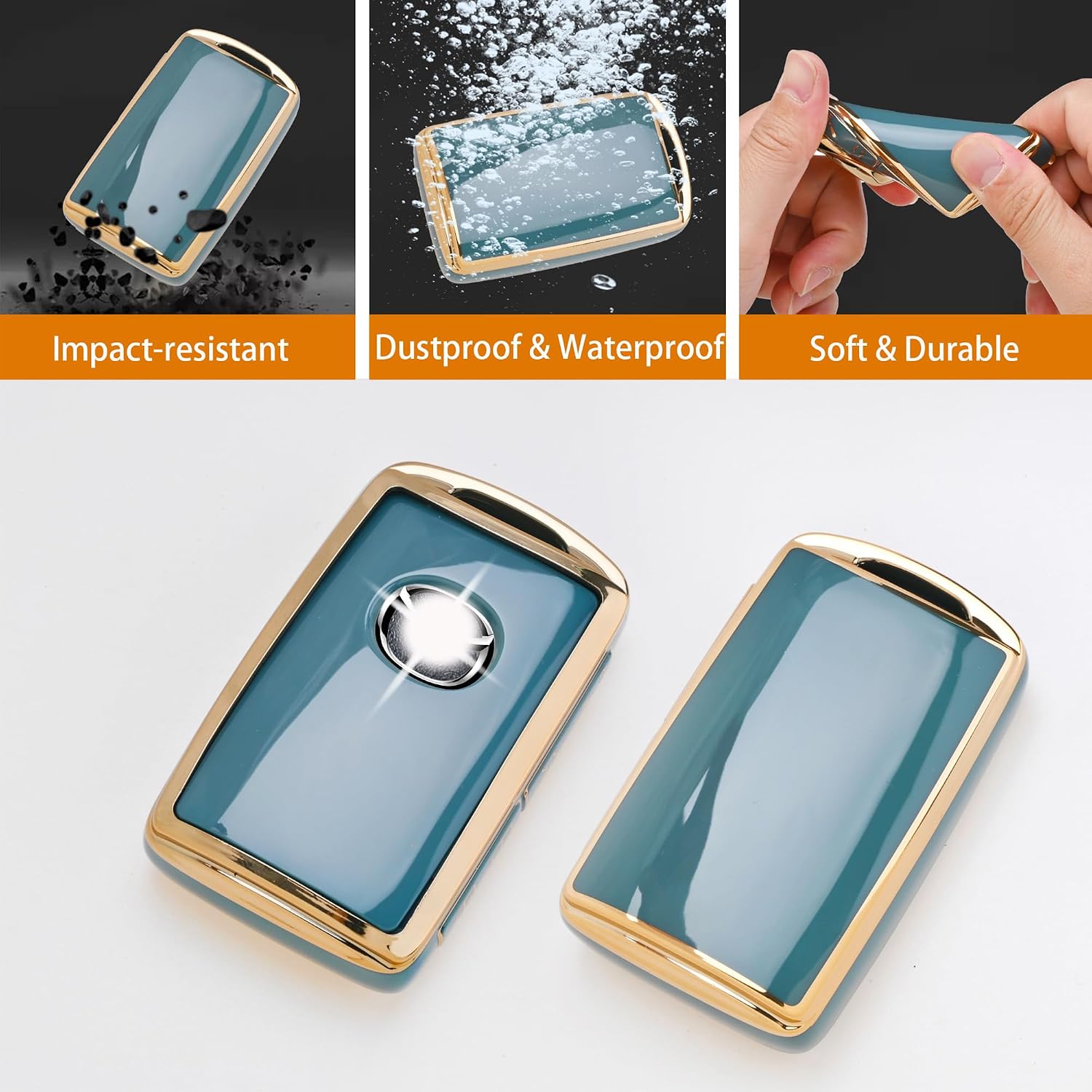 TECARATE Compatible for Mazda Key Fob Cover - Soft TPU Case for 2019-2022 3 Hatchback, 2020-2022 CX-5, CX-30, CX-10 Smart Remote Keyless（Green image 5