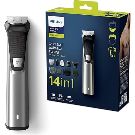 Philips Multigroom Series 7000, 14-in-1 Trimmer for Body and Face, MG7745/15