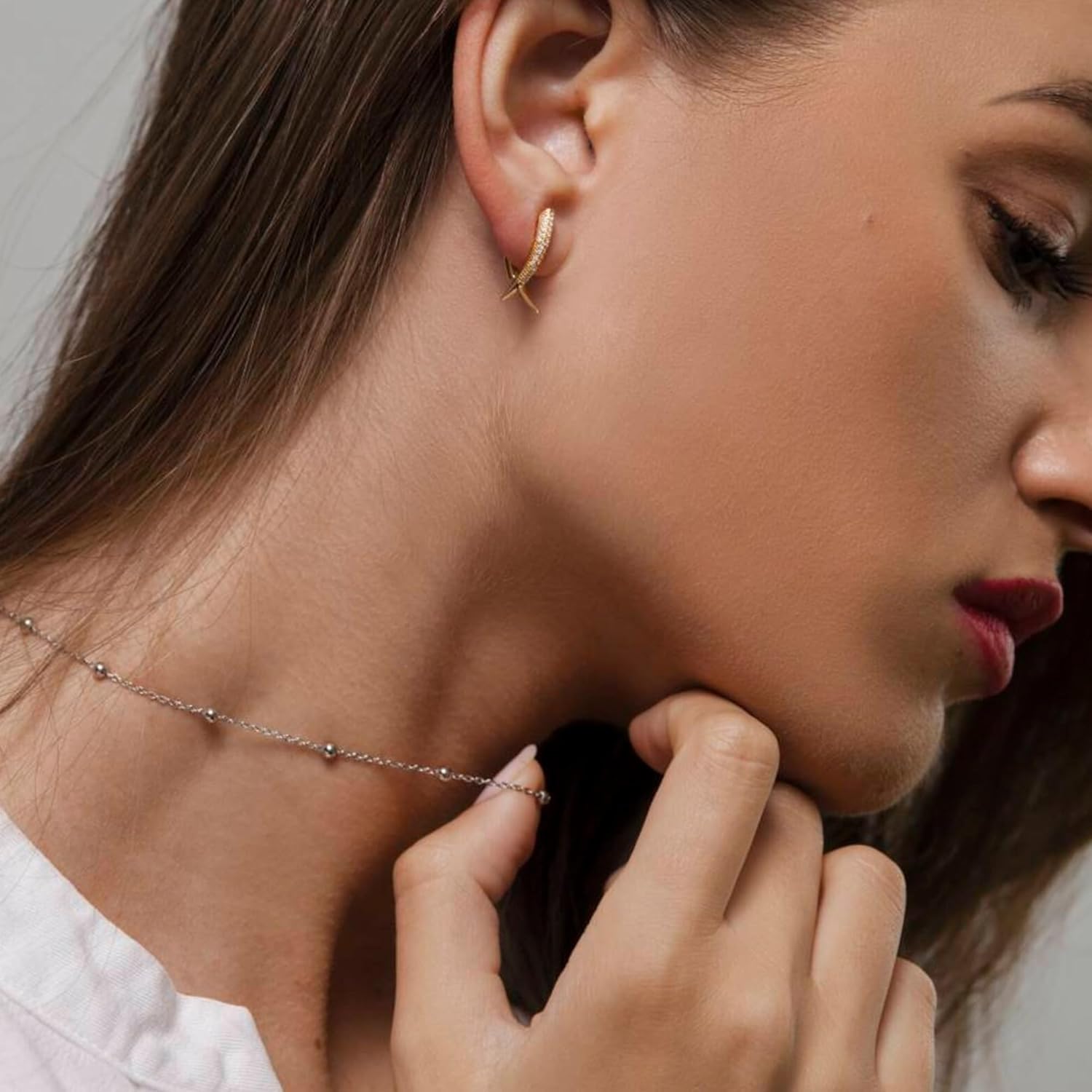 Freekiss Women's Layered Necklace Set - 3 Piece Dainty Gold Jewelry for Everyday Stacking | 14K Gold Plated Snake Chain, Rope Chain, Cuban Chain | Adjustable Length 14-18.5 Inch | Gift Ready - Image 4