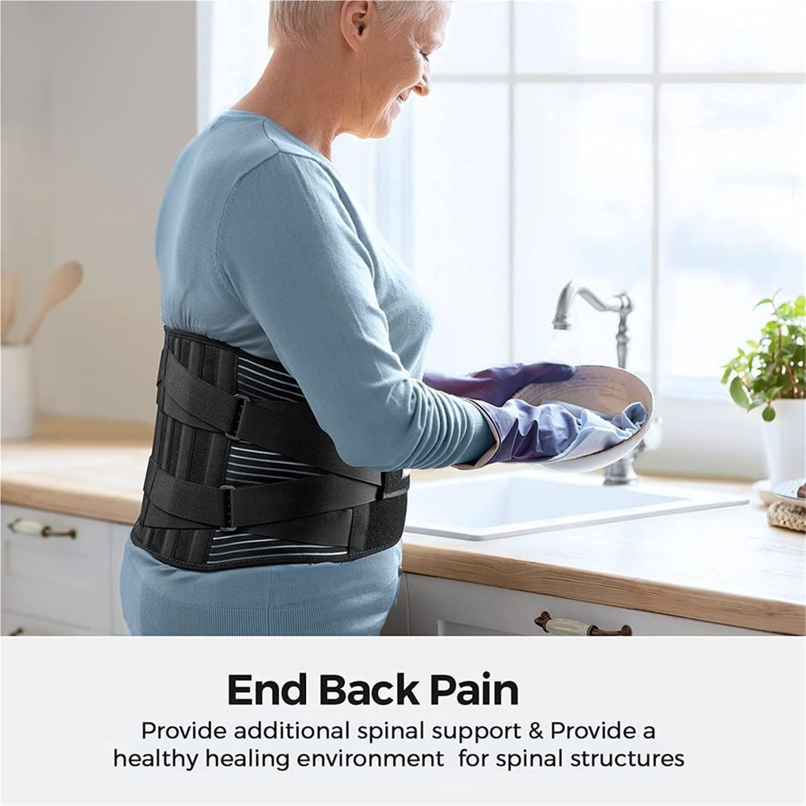 Faja para la Espalda lumbar Soporte lumbar ajustable for deportes | Cinturón de soporte de cintura transpirable for ejercicio físico(Style B,XXXL-waist 135-155cm)