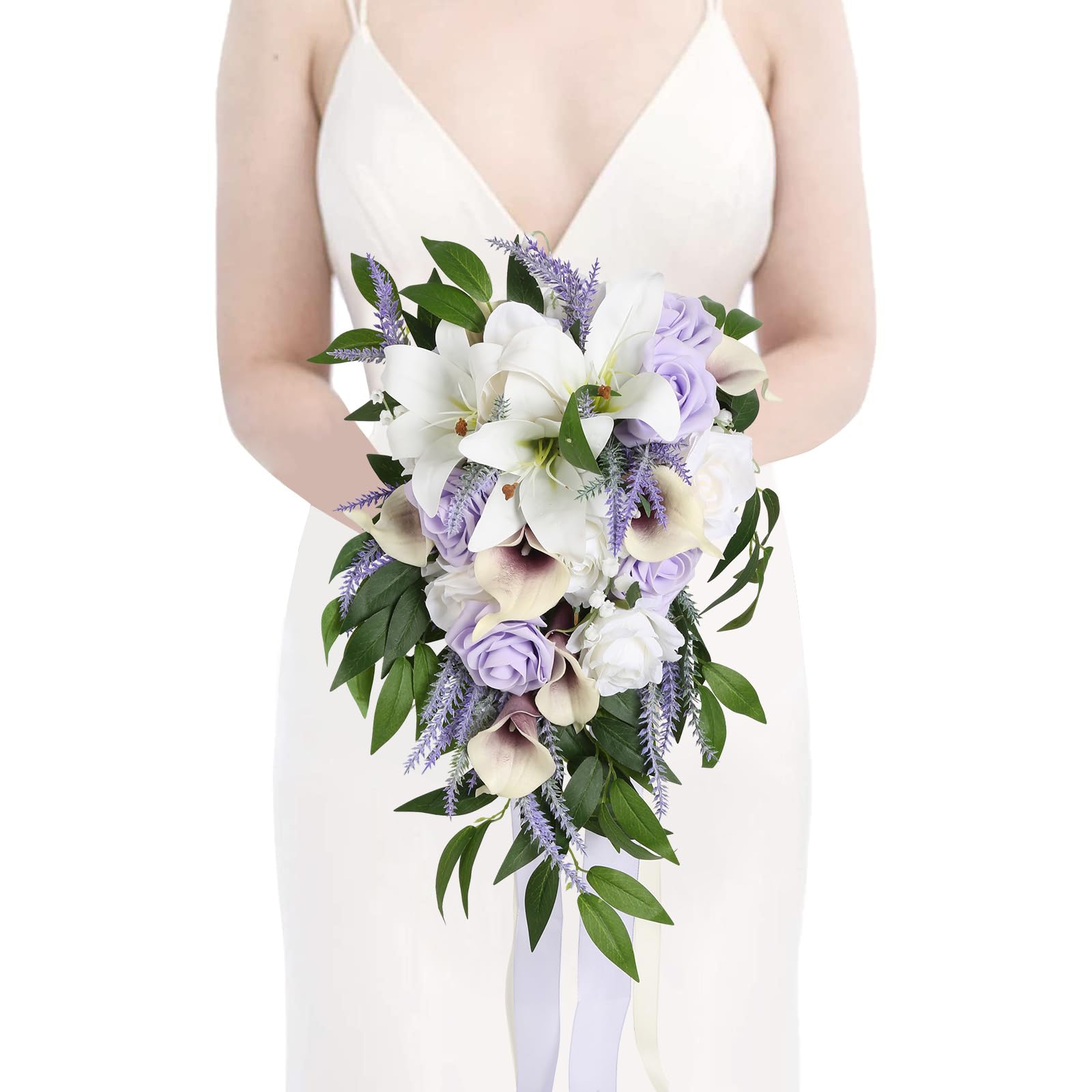 Amazon｜INSUNSIX ウェディングブーケ、11インチ ブライダルブーケ