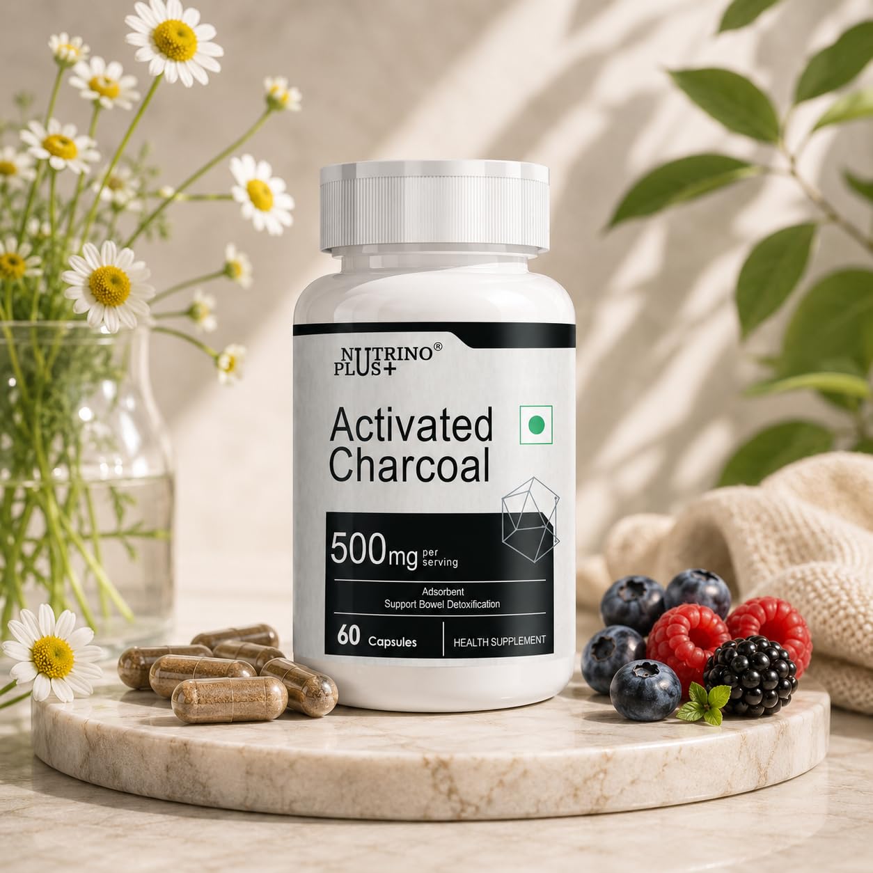 Activated Charcoal Capsules supports Bowel Detoxification - 500Mg - 60 Capsules, 60 grams-image-8
