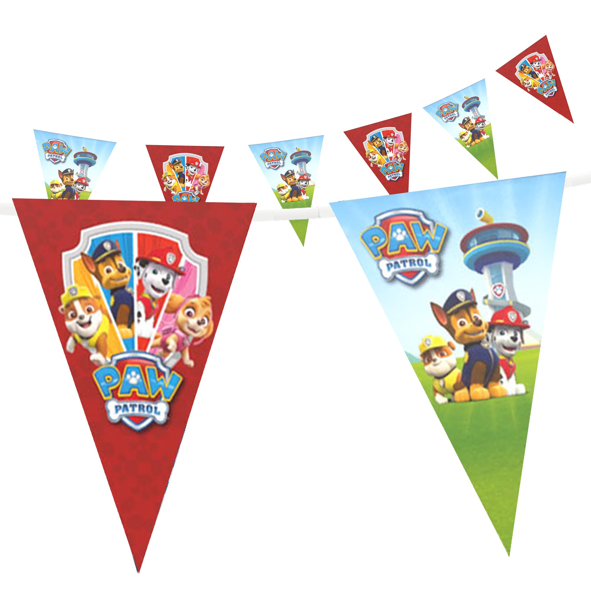 Party Factory Paw Patrol Birthday Bunting, 4-5 Metres, Colourful, Birthday Decoration, Garland as Decoration for Children's Birthday and Theme Party